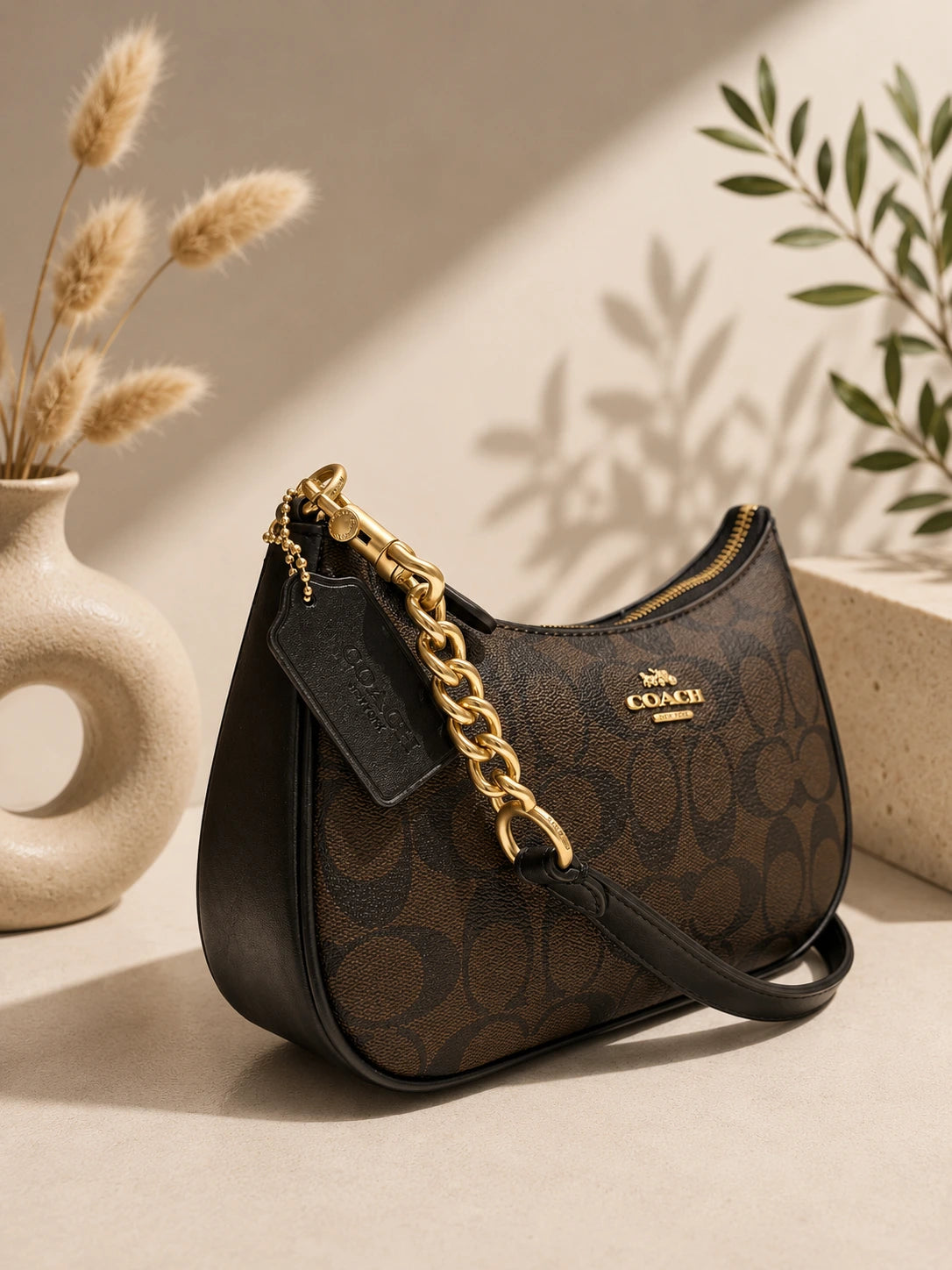 Coach Signature Monogram Canvas Swinger