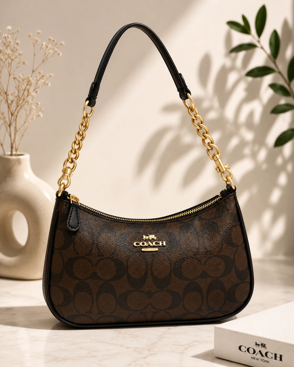 Coach Signature Monogram Canvas Swinger